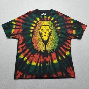 DOM Shirt Mens 2XL Black Short Sleeve Crew‎ Neck Casual Lion Head
